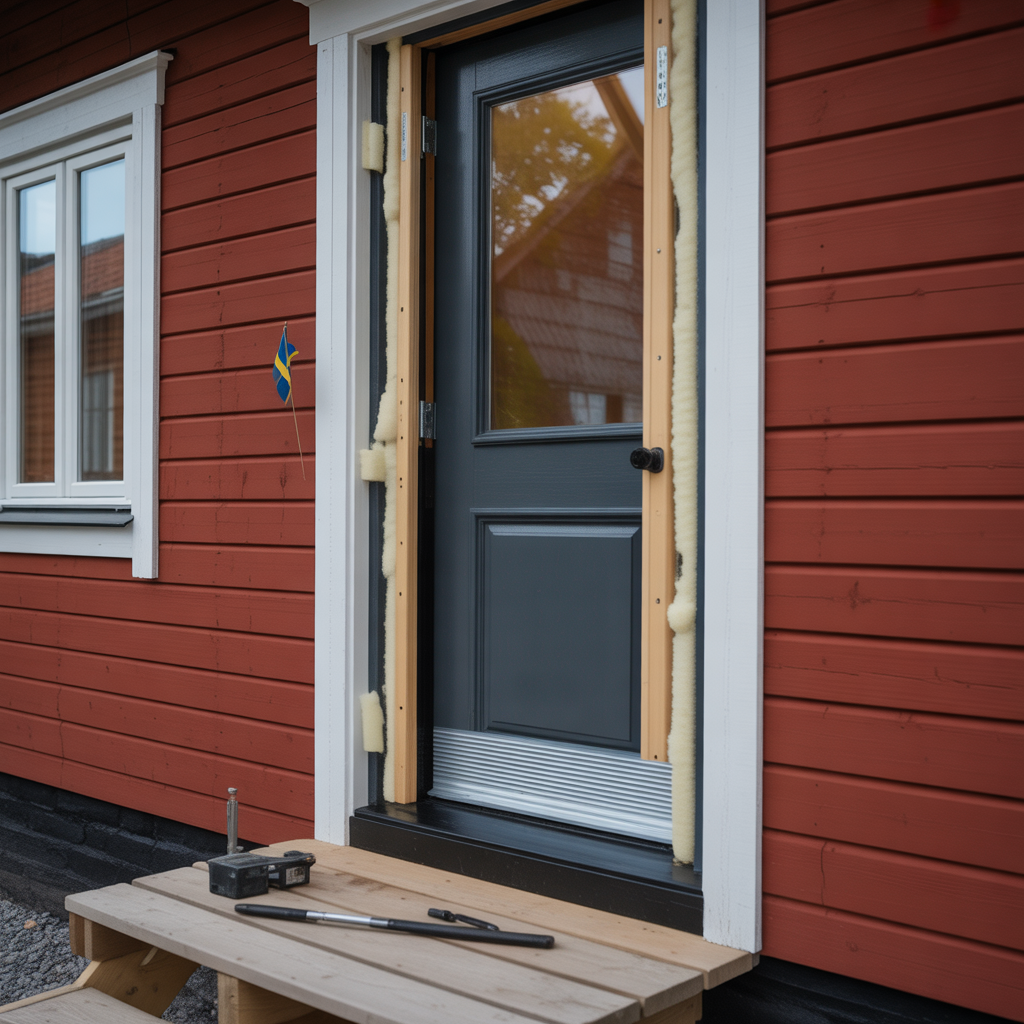 montera ytterdorr korrekt guide till karm troskel och tatnin